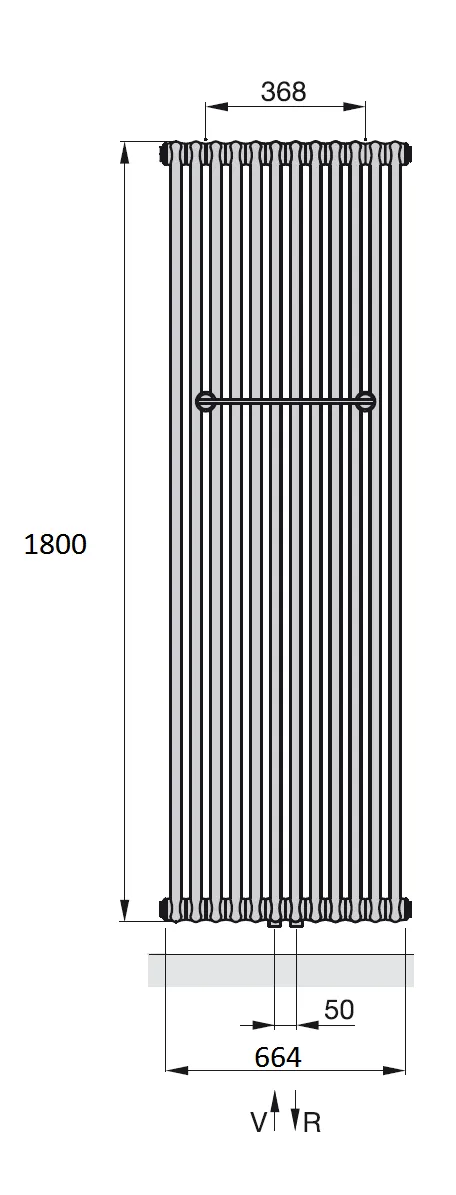 Рушникосушка Zehnder Charleston Bar Полотенцесушитель Zehnder Charleston Bar CPV 2180-14