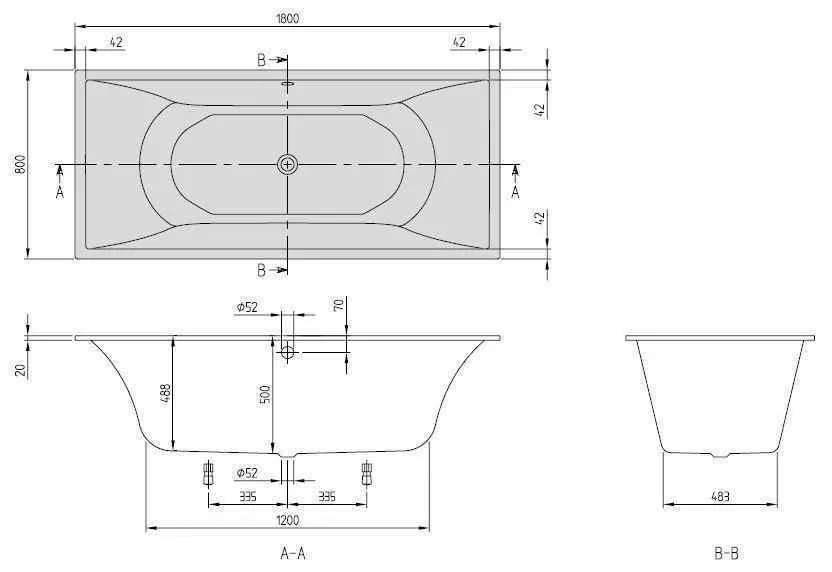 Ванна Villeroy&Boch La Belle UBQ180LAB2V-01