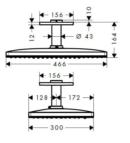 Верхний душ Hansgrohe Rainmaker Select 460 Х 300 3jet 24016400