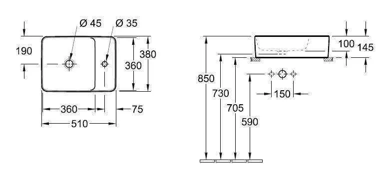 Раковина на стільницю Villeroy and Boch Collaro 4A175301