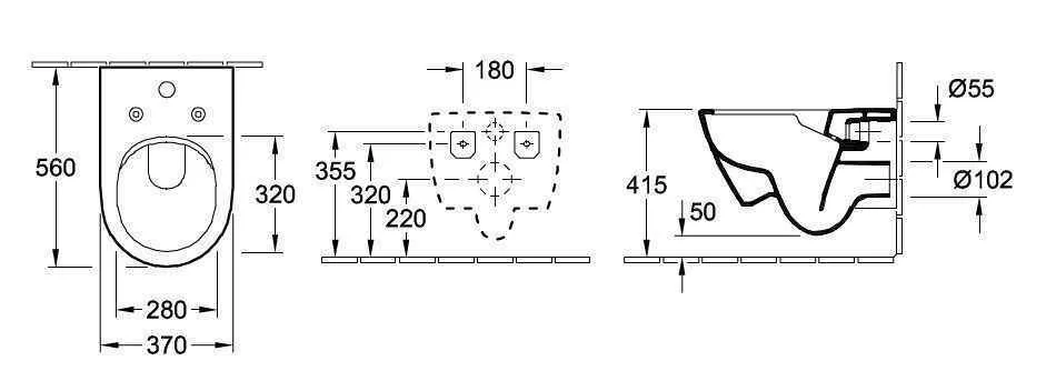 Унітаз підвісний Villeroy and Boch Subway 2.0 (без зливного краю) 5614A1R1