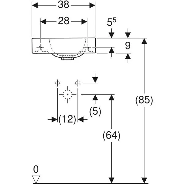 Умывальник подвесной Geberit iCon 124836000