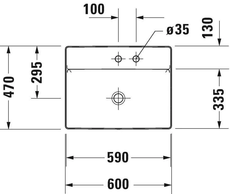Умывальник на столешницу Duravit DuraSquare 2354600044