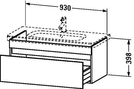 Тумба DuraStyle Duravit  930 x 448 мм (без раковины) DS638205353