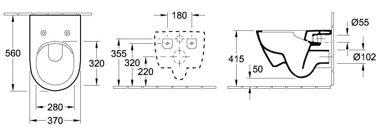 Унитаз подвесной Villeroy and Boch Subway 2.0 (без смывного края) 5614R0R1