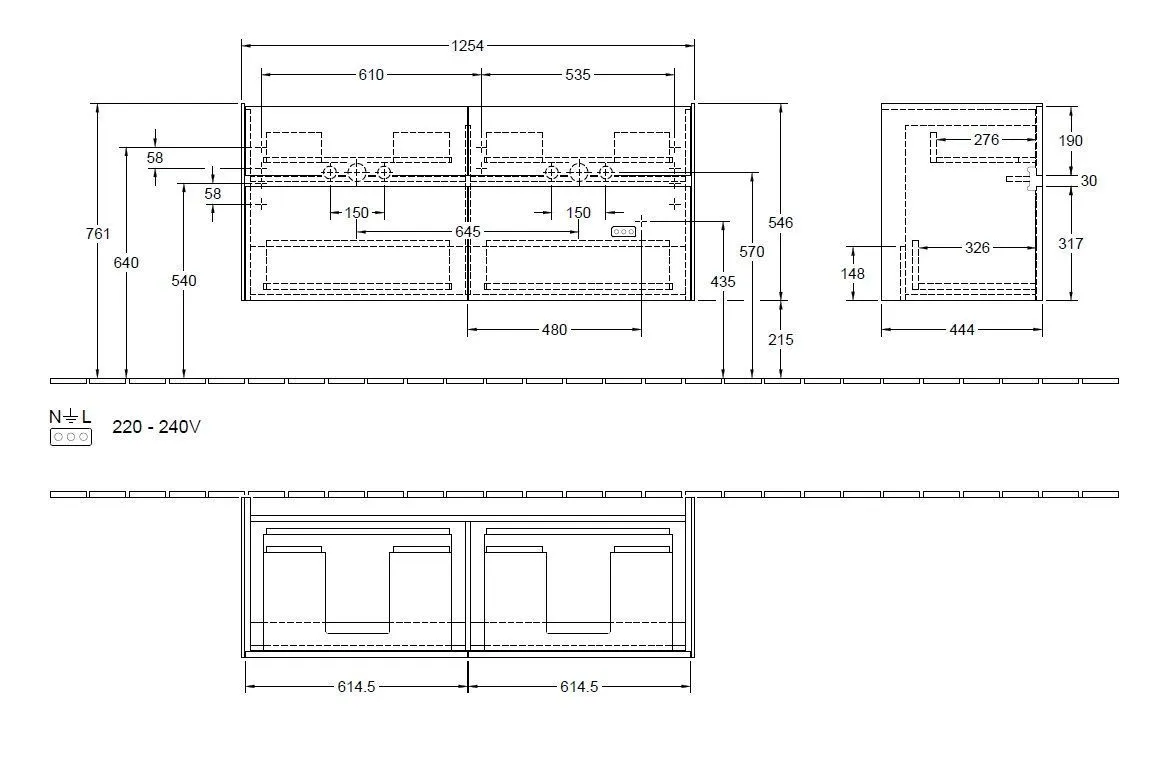 Тумба для умывальника Collaro Villeroy and Boch C013L0VG