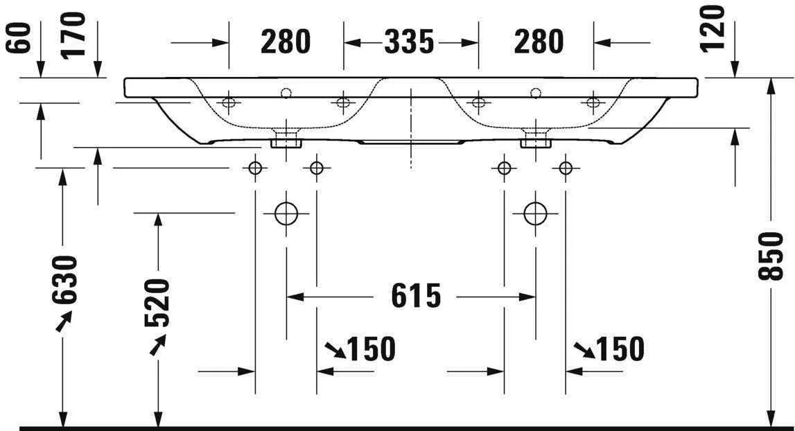 Умивальник Duravit DuraStyle 2357140030