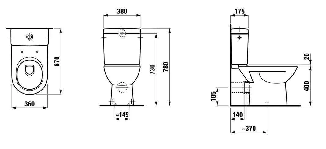 Унітаз підлоговий з бачком Laufen PRO