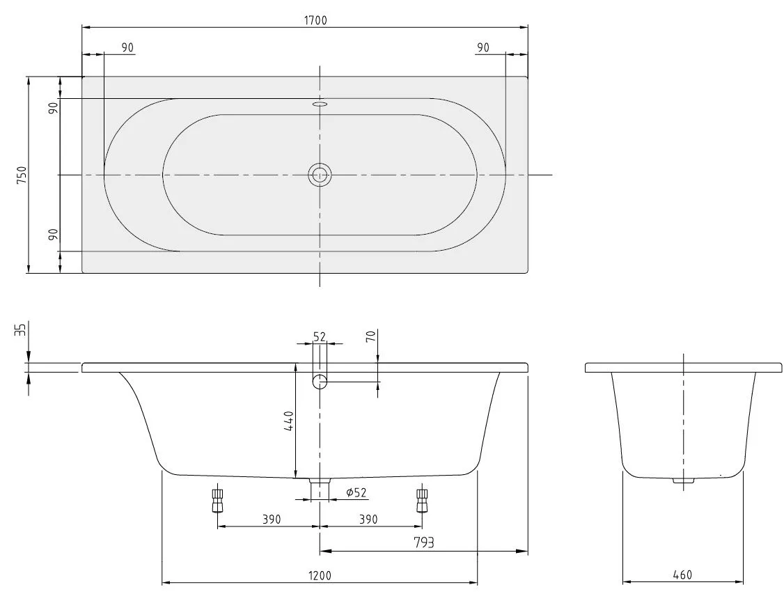 Ванна Villeroy and Boch Loop&Friends UBA170LFO2V-01