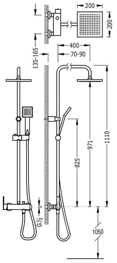 Душевая система Tres Lex 08119301