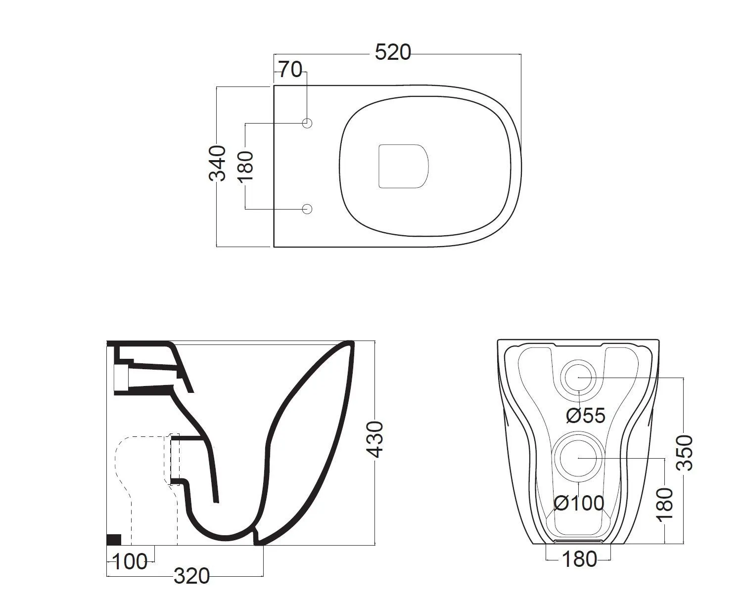 Унитаз напольный AXA Wild 3001612