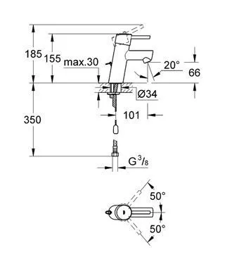 Смеситель для умывальника Grohe Concetto  3220610E