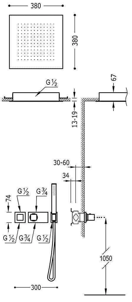 Душова система Tres Block System 20725204OM
