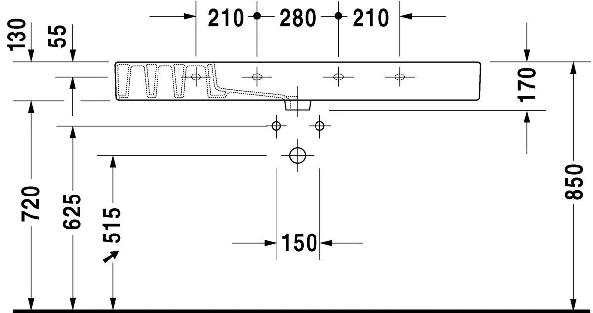 Умывальник Duravit Vero 0329120000