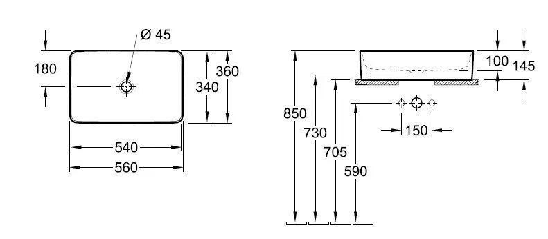 Раковина на столешницу Villeroy and Boch Collaro 4A2056RW