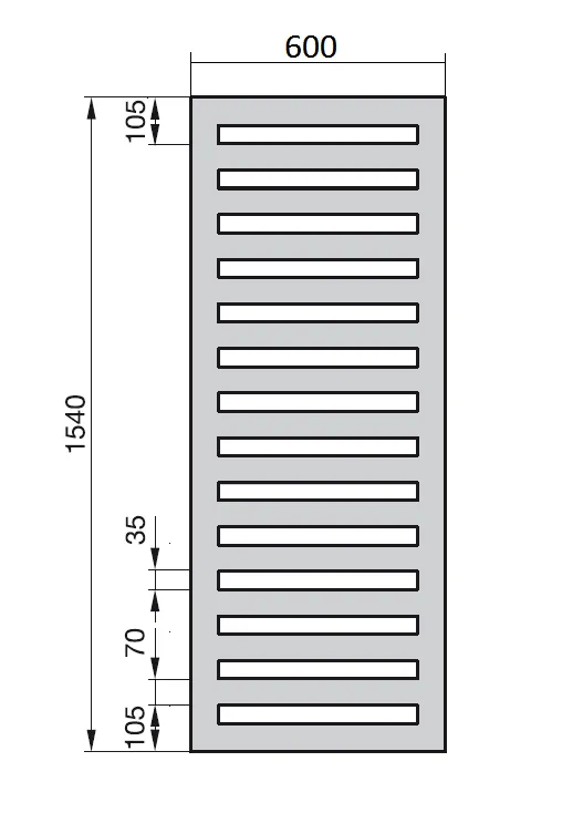 Рушникосушка Zehnder Metropolitan Bar MEP-150-060