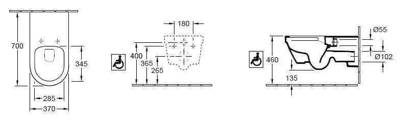 Унітаз підвісний Villeroy and Boch Architectura Vita (без зливного краю) 5649R0R1