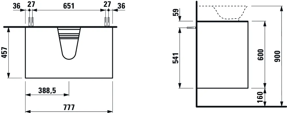 Тумба под умывальник Laufen The New Classic H4060140856311