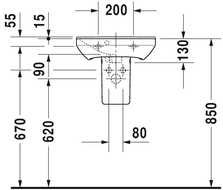 Умывальник Duravit P3 Comforts 0716450000