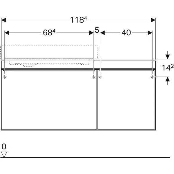 Тумба для умывальника Geberit CITTERIO 500.562.JJ.1