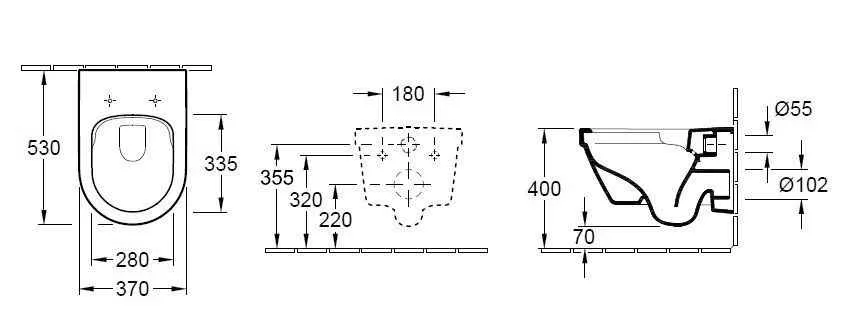 Унітаз підвісний з кришкою Villeroy and Boch Architectura (без зливного краю) 4694HRR1