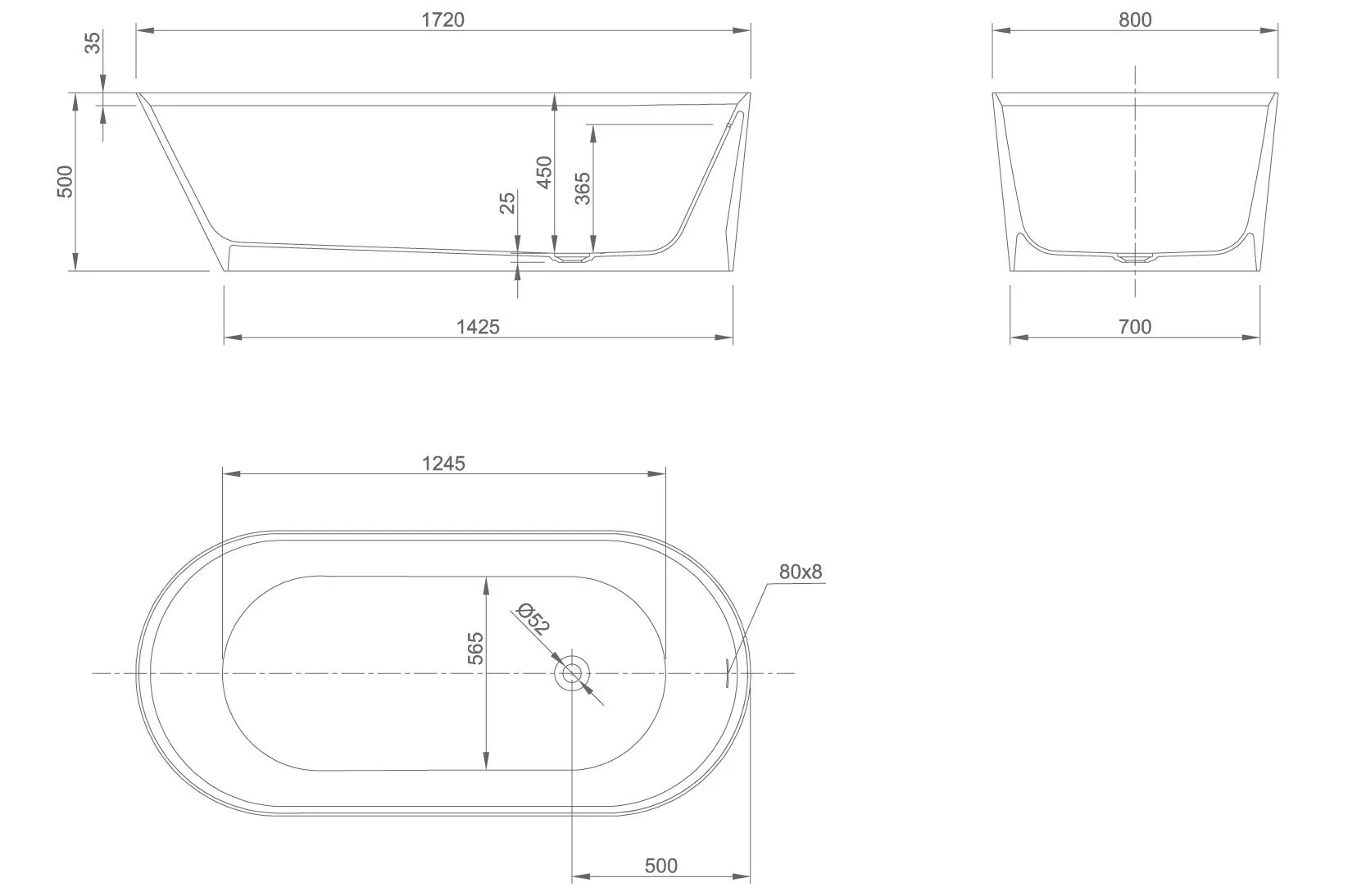 Ванна из искусственного камня Knief Pearl Oval