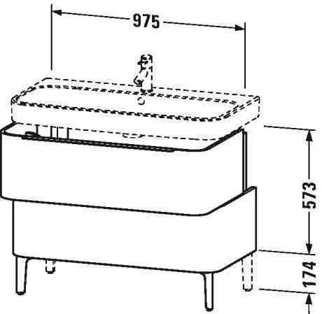 Тумба Happy D.2 Duravit  975 x 480 мм (без раковини) H2637407575