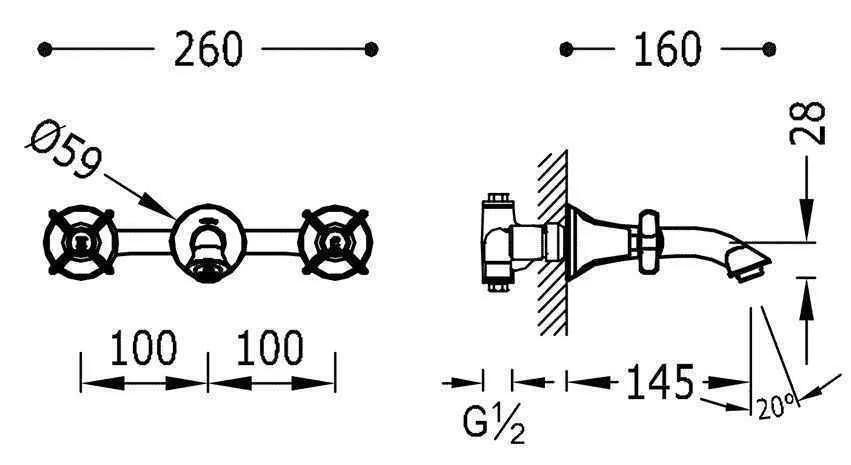 Змішувачі для раковини Tres Clasic 24215102OR