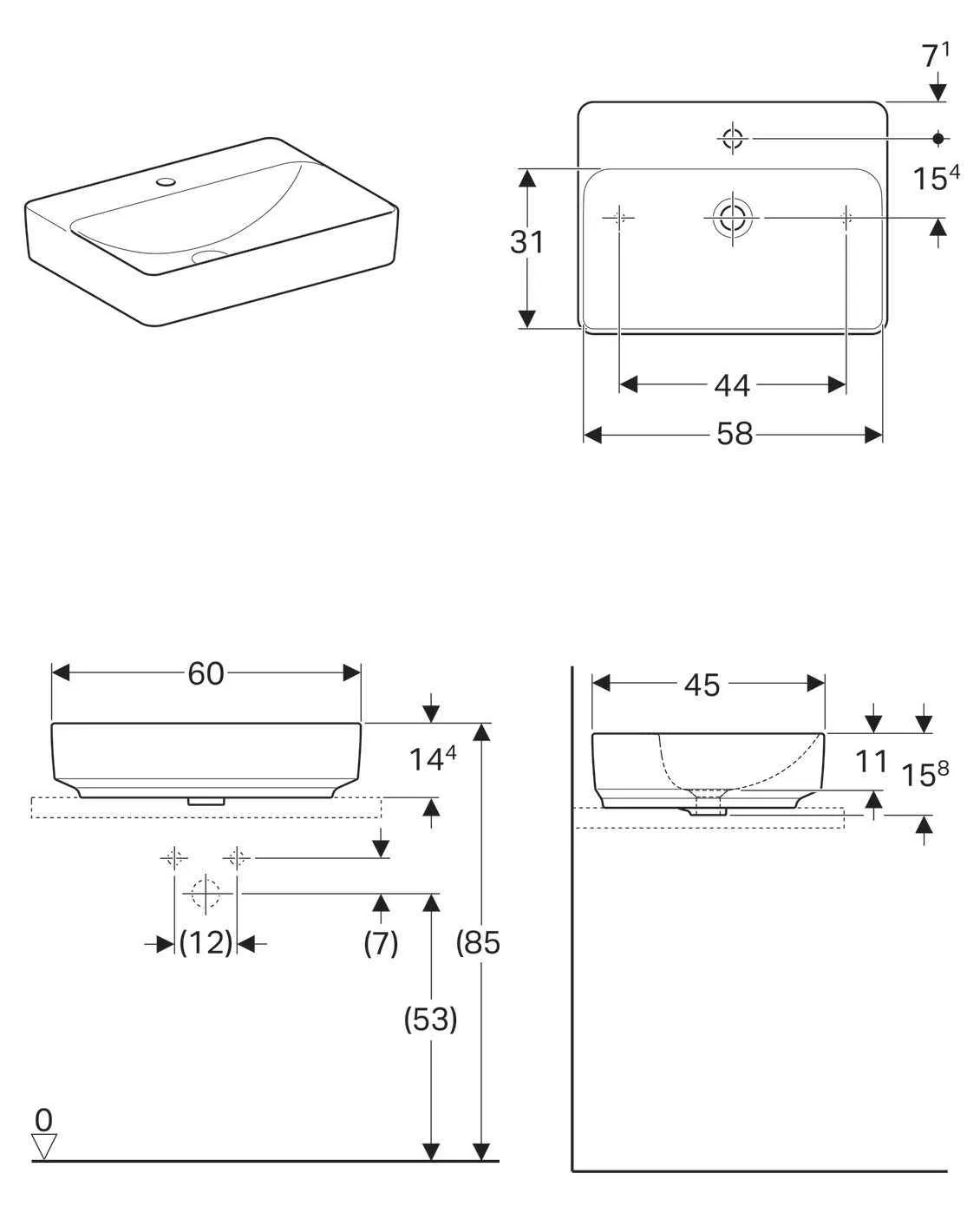 Умивальник Geberit Variform 500.781.01.2