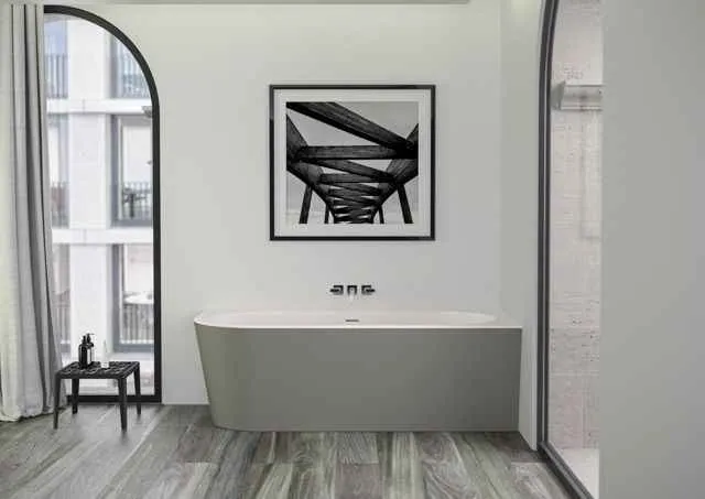 Пристінна ванна Knief Wall Corner правосторонняя / лівостороння wall l Белый матовый / Цемент матовый 0100-277-L