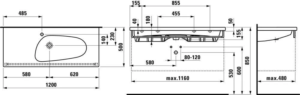 Умывальник подвесной Laufen Palomba H8148060001041