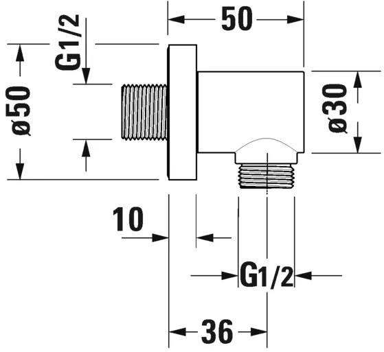 Шланговое під'єднання Duravit з клапаном зворотного потоку UV0630006000