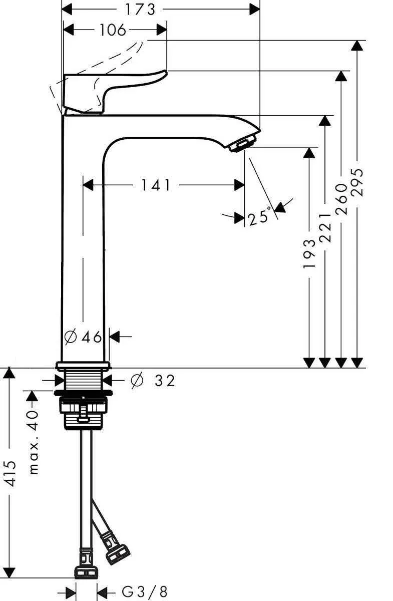 Змішувач для умивальника Hansgrohe Metris 31185000