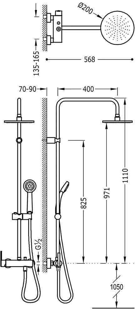 Душевая система Tres Lex 081192