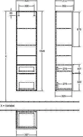 Пенал для ванної кімнати Villeroy&Boch Venticello A95211VG