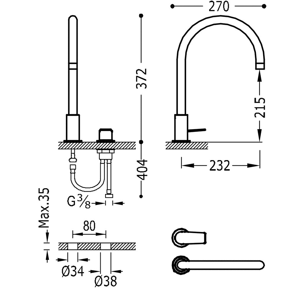 Змішувачі для раковини Tres Project 21110501