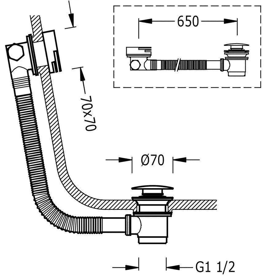 Сифон для ванны Tres Cuadro 03453440AC