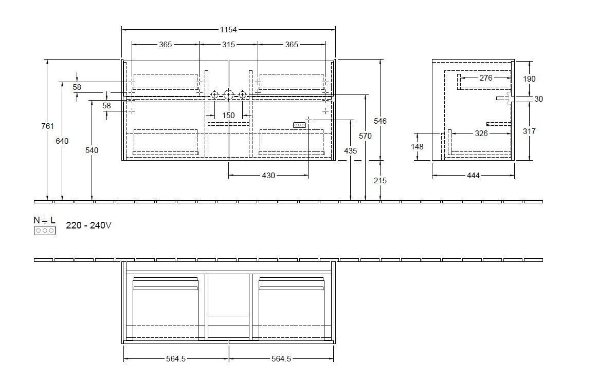 Тумба для умывальника Collaro Villeroy and Boch C01200VG
