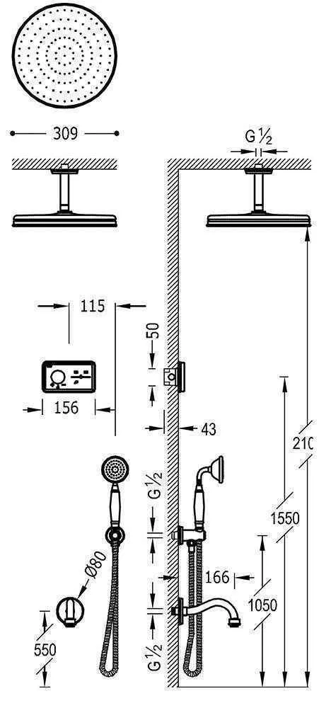 Душова система Tres Clasic 09226302OR