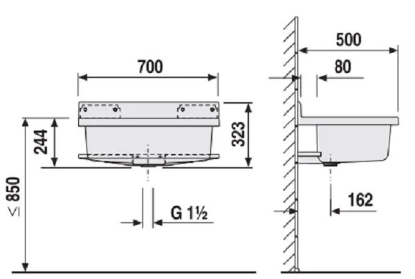 Sanit Мойка Maxi 70х50 60.007.01.0099