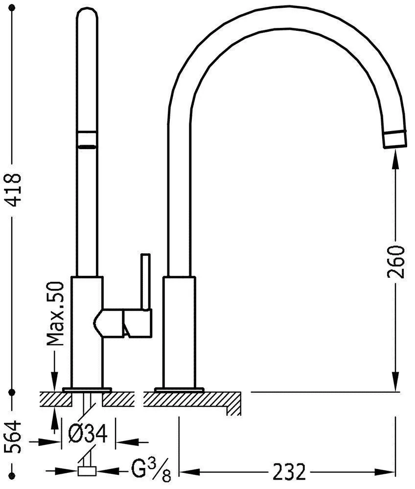 Смеситель на раковину Tres Study 26290401OM