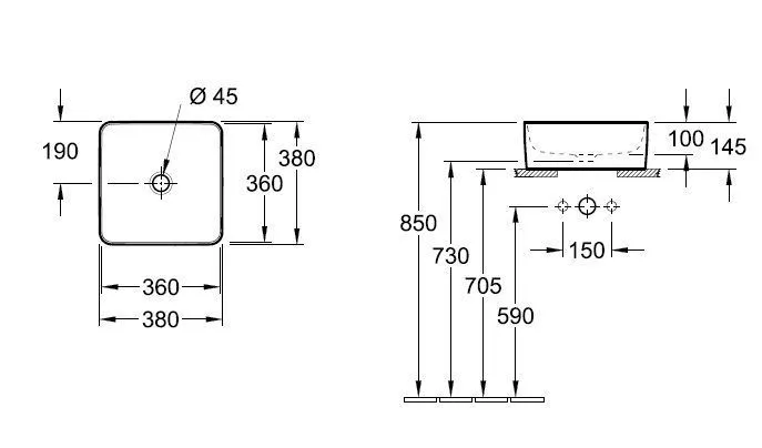 Раковина на столешницу Villeroy and Boch Collaro 4A21380R1