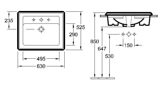 Подвесной умывальник Villeroy and Boch Hommage 710263R1