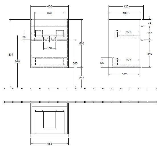 Тумба для умывальника Venticello Villeroy and Boch A92201VG