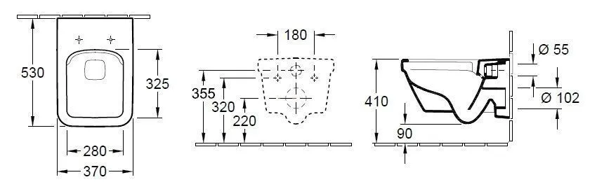 Унитаз подвесной Villeroy and Boch Architectura (без смывного края) 5685R0R1
