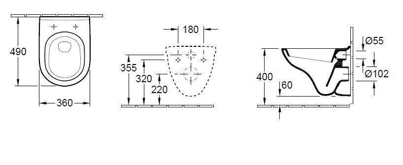 Унитаз подвесной Villeroy and Boch O. Novo Compact 56881001