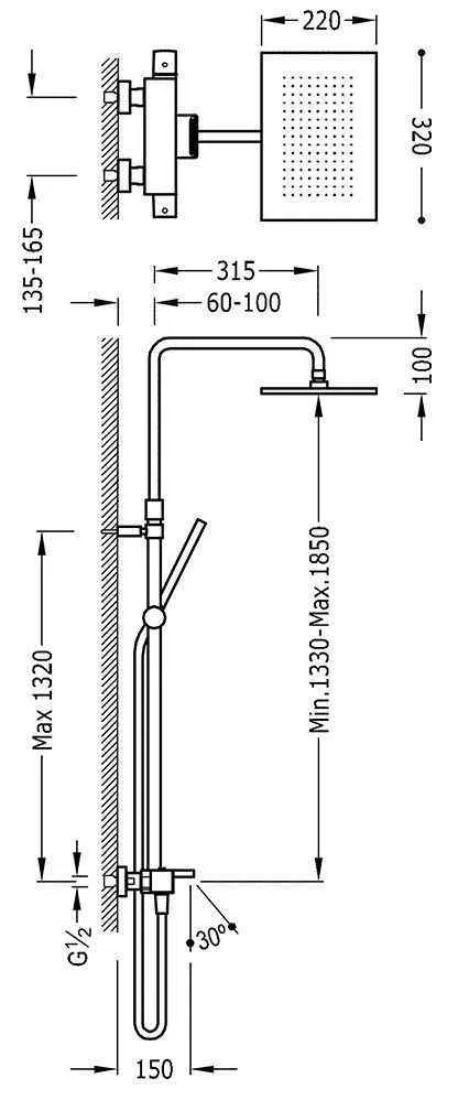 Душевая система для ванны Tres Slim 20231201
