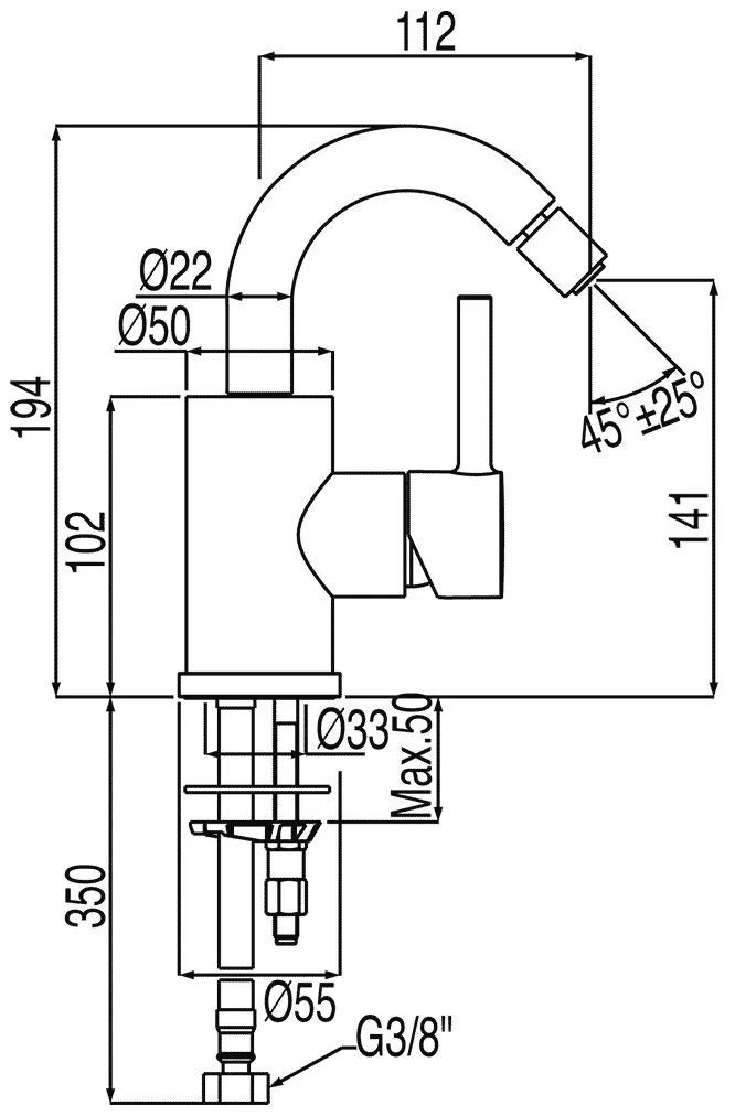 Смеситель для биде Tres Alplus