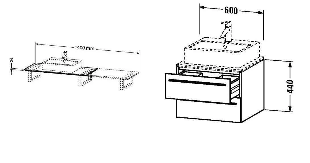 Тумба з умивальником Duravit X-Large 2350600027/XL025C5353/XL67175353/XL9903 (Виставковий зразок) 2350600027/XL025C5353/XL67175353/XL9903 (выставка)