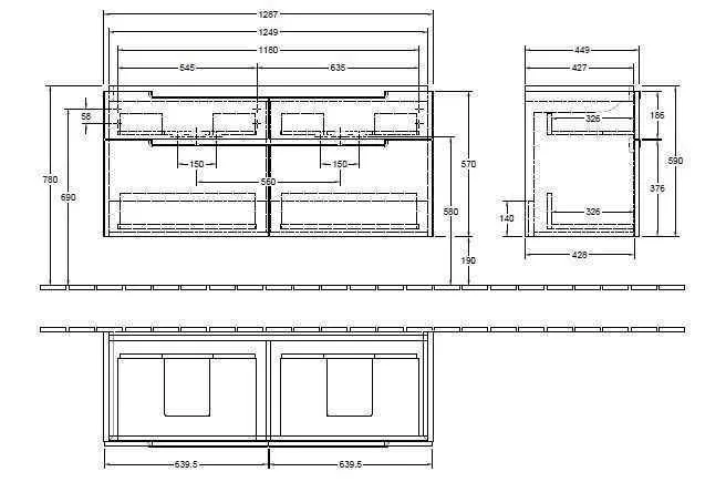 Тумба для умивальника Subway 2.0 Villeroy and Boch A91710FP